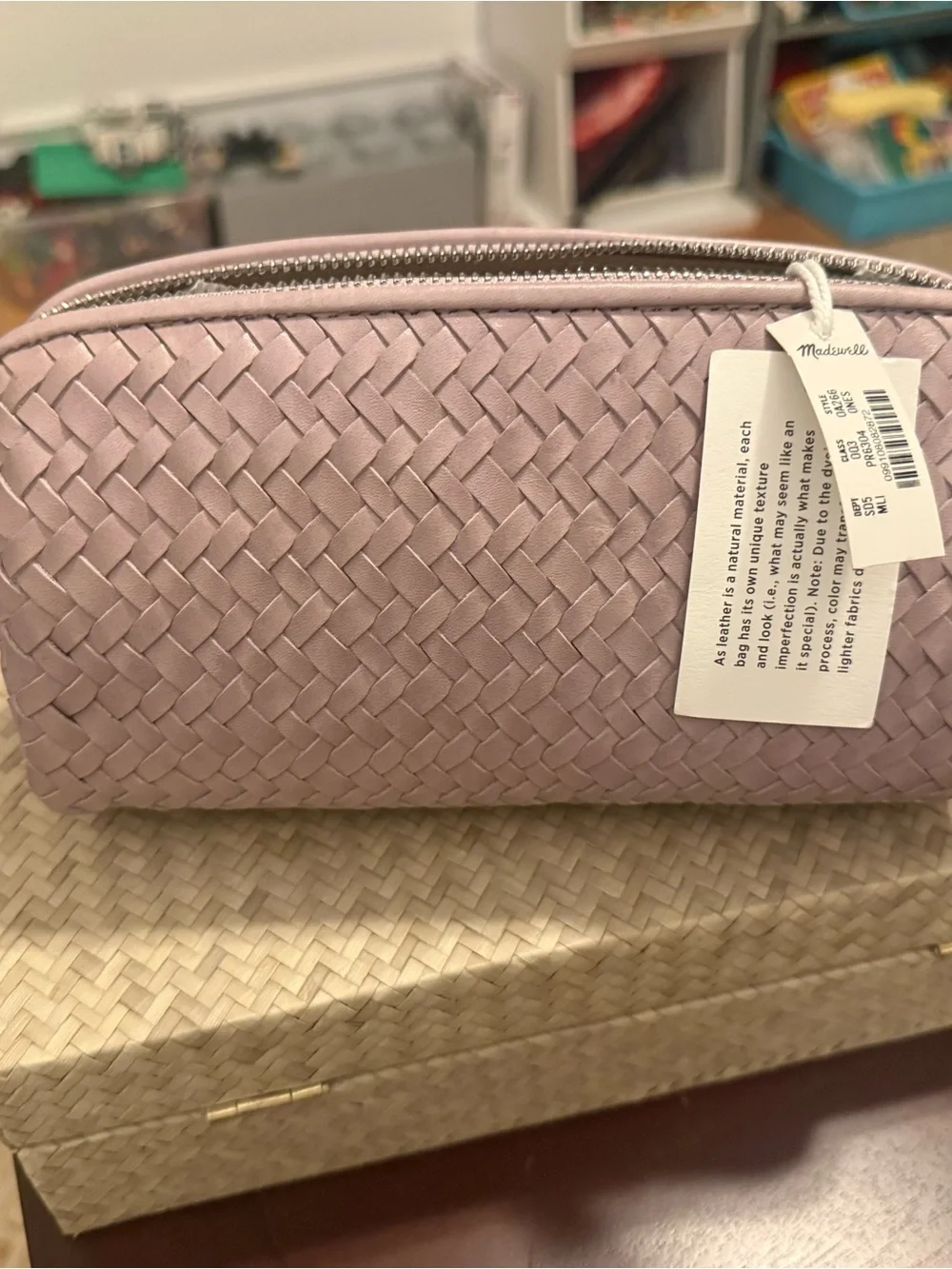 NWT Madewell Signature Woven Zip Pouch Marble Lilac